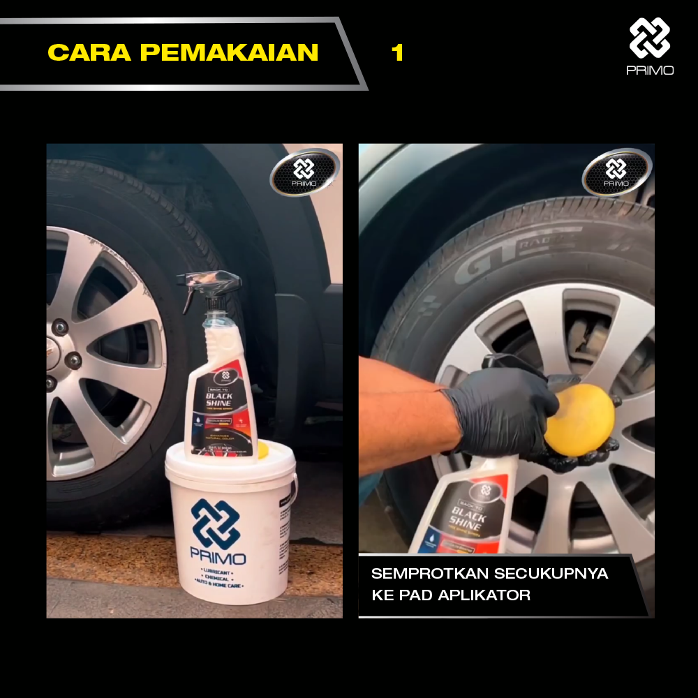 Back To Black Shine Tire Gel 12pcs x 180ml - Pengkilap & Perawatan Penghitam Ban