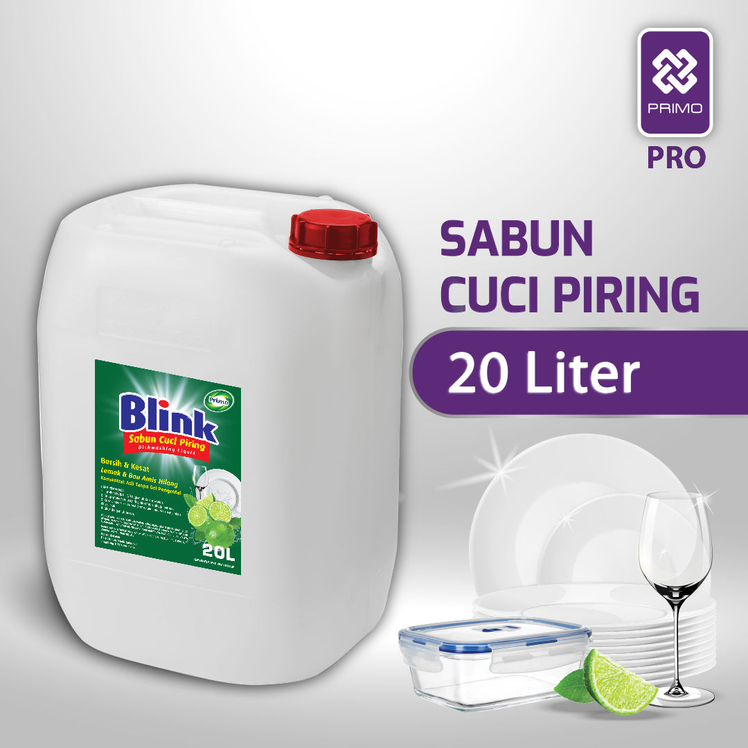 Blink Dishwashing 20L - Sabun Cuci Piring Jeruk Nipis (Konsentrat Asli, Tanpa Pengental)