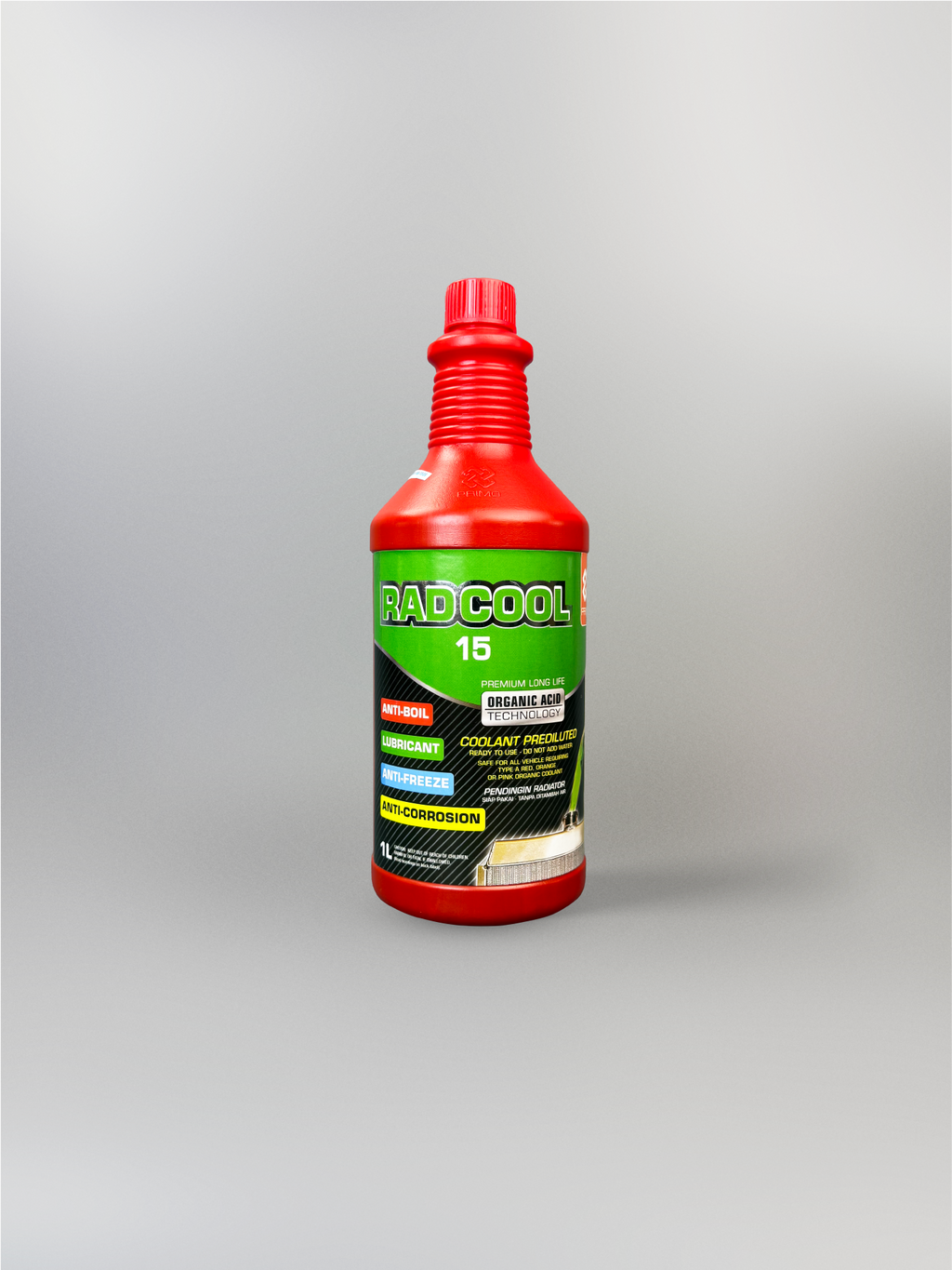 Rad Cool 15 Ready To Use 1L - Pendingin Radiator dengan Organic Acid Tecnology (OAT)