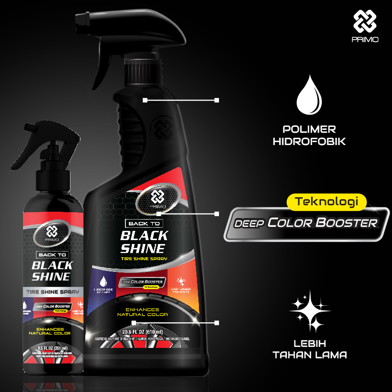 Back To Black Shine Tire Gel 12pcs x 180ml - Pengkilap & Perawatan Penghitam Ban