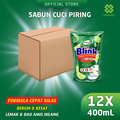 Blink Dishwashing 12pcs x 400mL- Sabun Cuci Piring Jeruk Nipis (Konsentrat Asli, Tanpa Pengental)