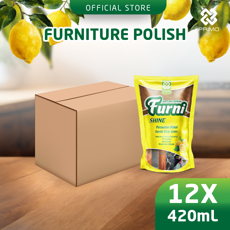 Furnishine 12pcs x 420mL - Pembersih & Pengkilap Furniture dengan Antibacterial Disinfectant