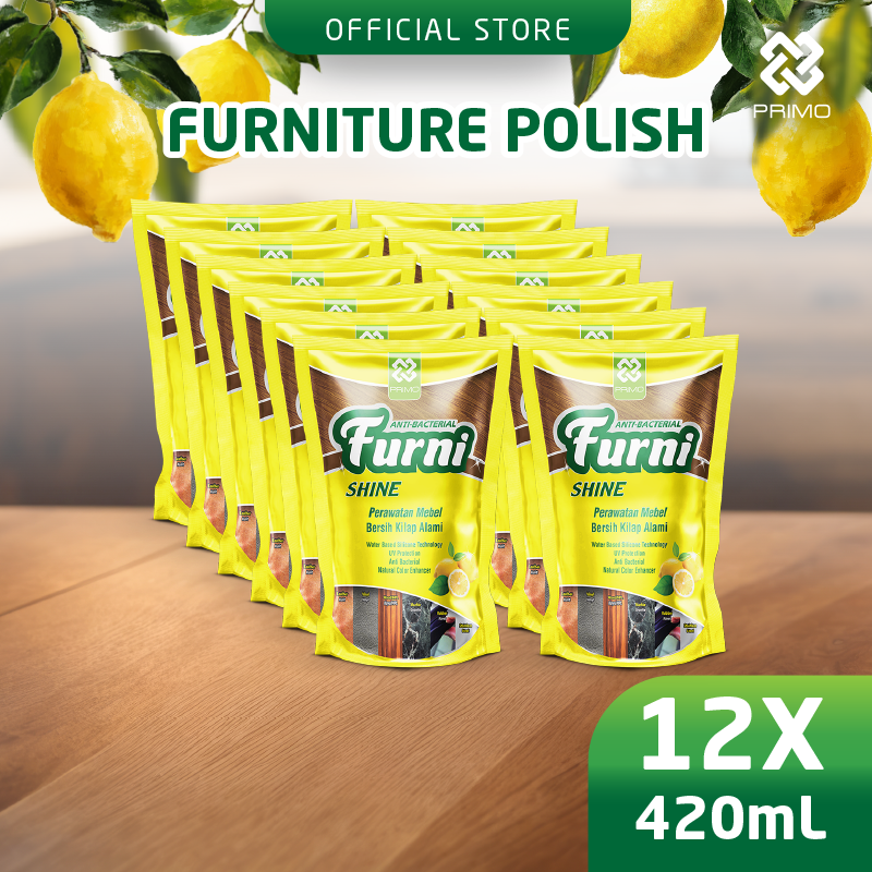 Furnishine 12pcs x 420mL - Pembersih & Pengkilap Furniture dengan Antibacterial Disinfectant