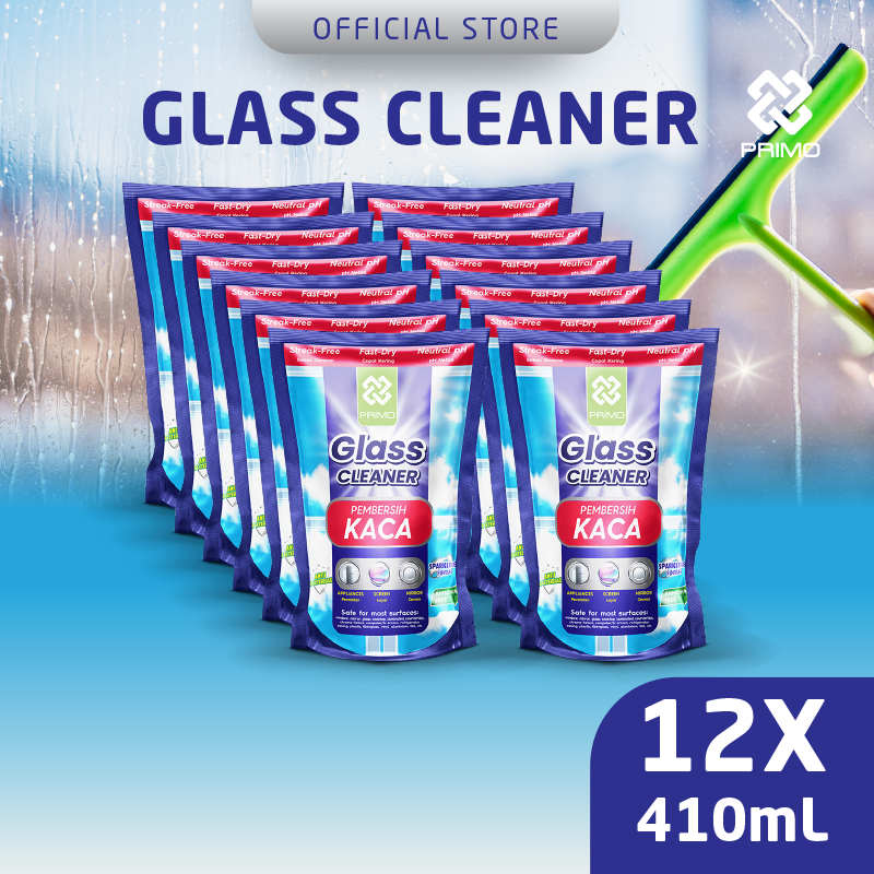 Glass Cleaner 12pcs x 410mL-  Pembersih Kaca Anti Kuman Serbaguna
