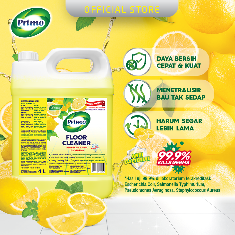 Floor Cleaner Lemon 4L - Pembersih Lantai Anti Bakteri