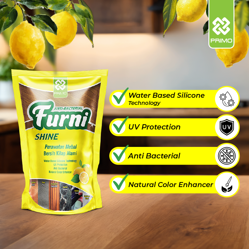 Furnishine 400mL - Pembersih & Pengkilap Furniture dengan Foam dan Antibacterial Disinfectant