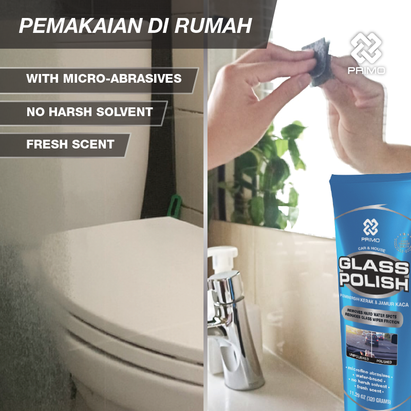 Glass Polish 320gr - Pembersih Kerak Jamur Kaca & Pengkilap Kaca