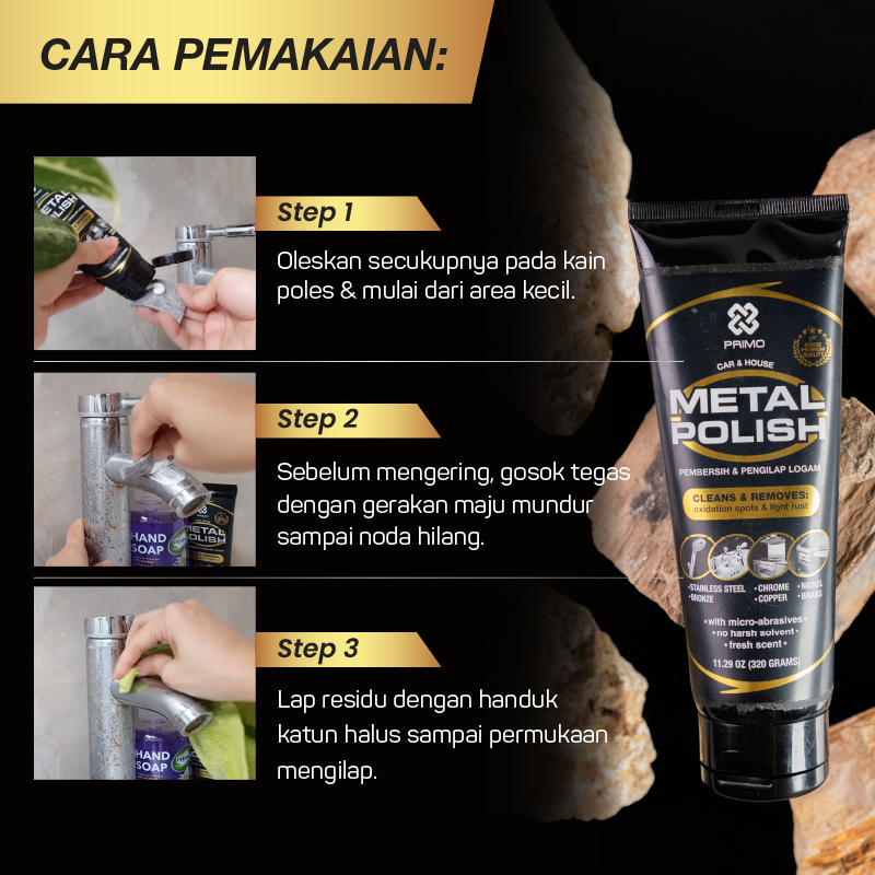 Metal Polish 320Gr - Metal Rust & Tarnish Remover & Metal Polish