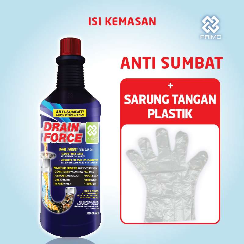 Drain Force 1800gr - Unclogs Clogged Drains