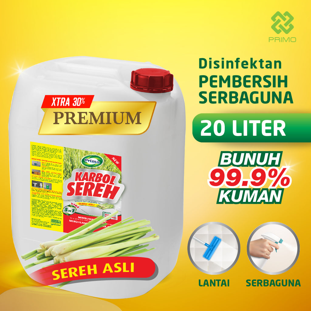 Premium Lemongrass Carbolic Cleaner Citronella 20L - Multipurpose Disinfectant Anti-Germ Cleaner