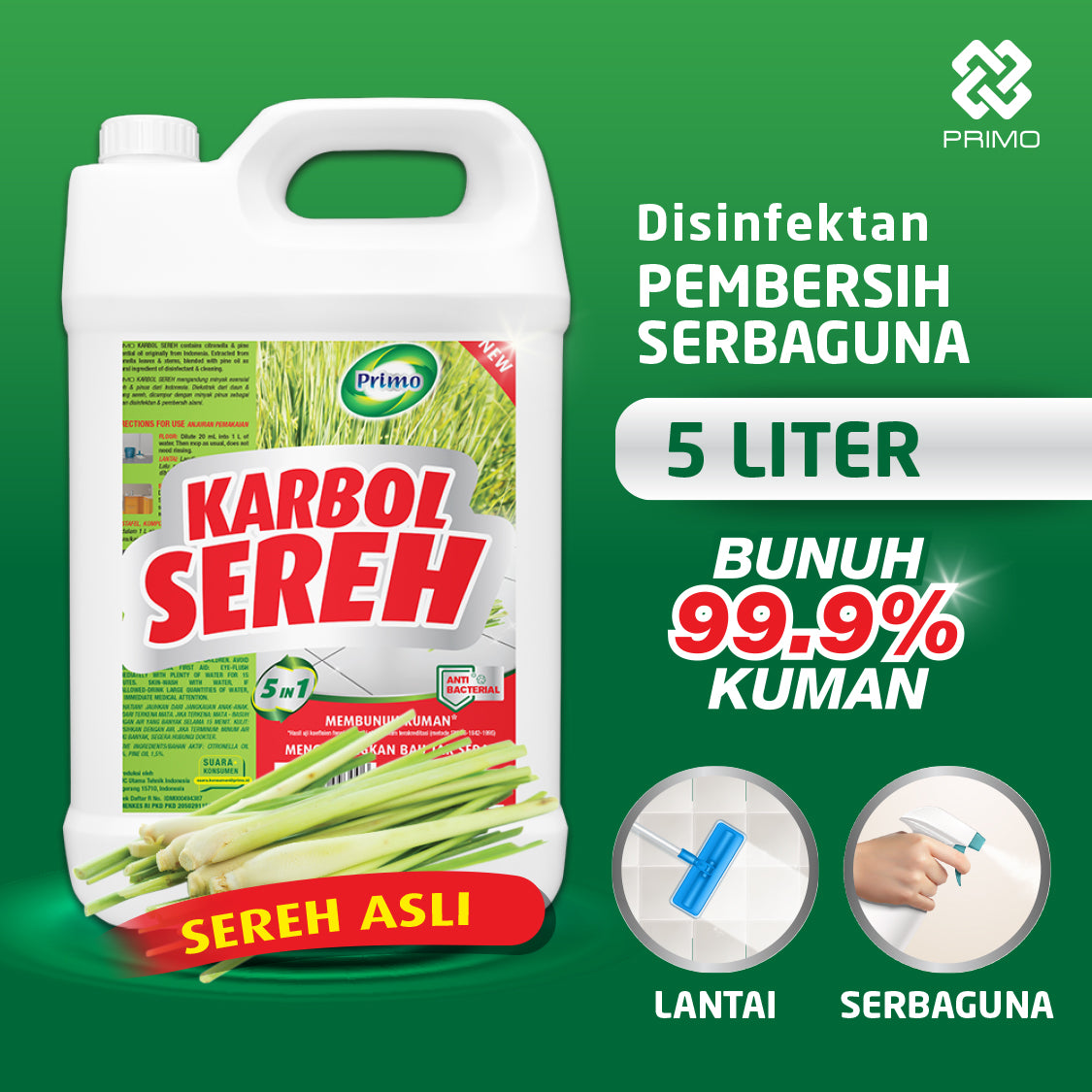 5L Original Citronella Disinfectant Cleaner - Multi-Purpose Anti-Germ Cleaner