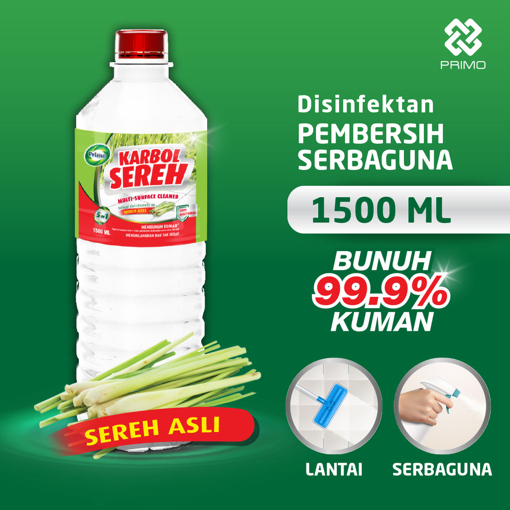 Authentic Citronella Lemongrass Carbolic Cleaner 1500mL - Multipurpose Disinfectant Anti-Germ Cleaner