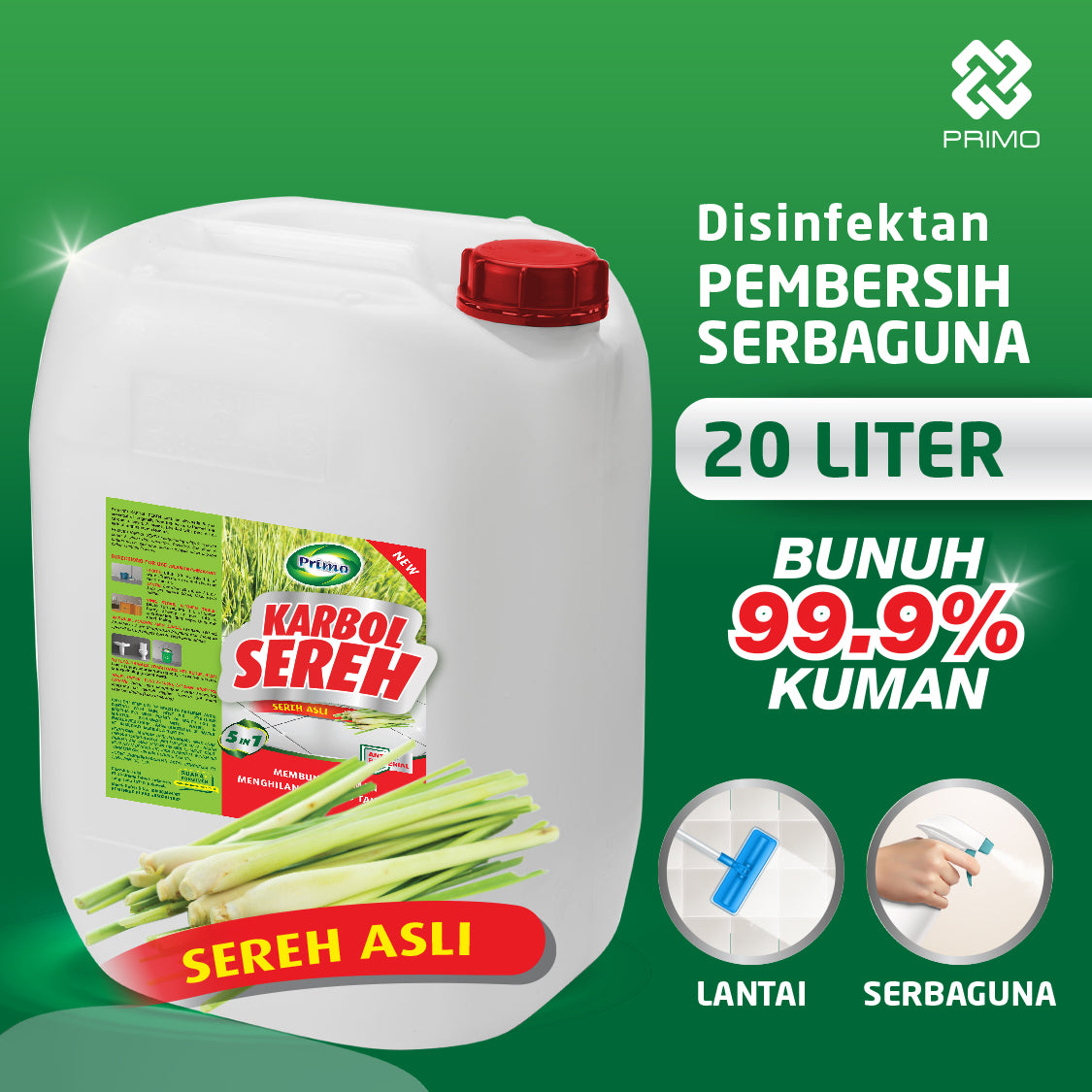 20L Original Lemongrass Citronella Carbolic Cleaner - Multipurpose Disinfectant Germicide