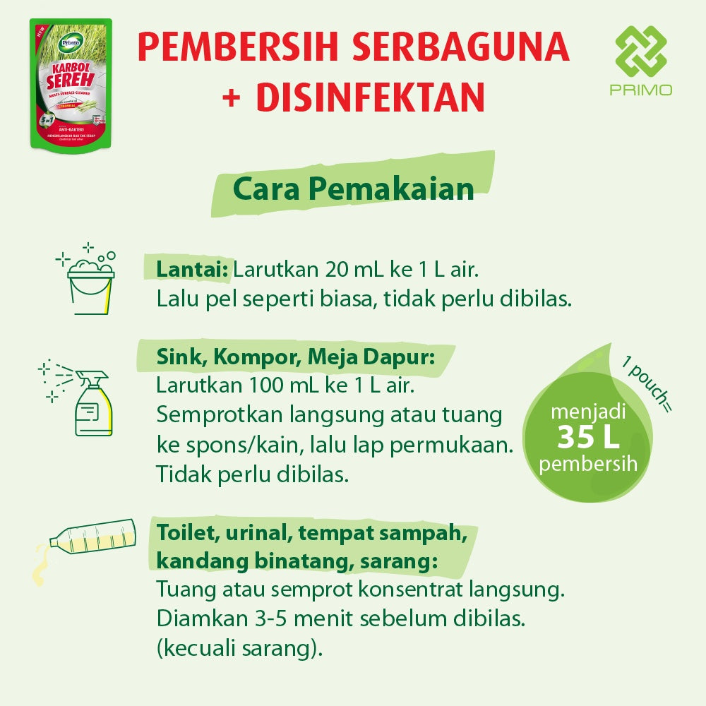 Original Citronella Lemongrass Carbolic Cleaner 180mL - Multipurpose Disinfectant Anti-germ Cleaner
