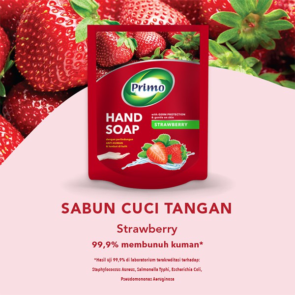 Handsoap Strawberry 12pcs x 400mL -  Sabun Cuci Tangan Anti Bacterial