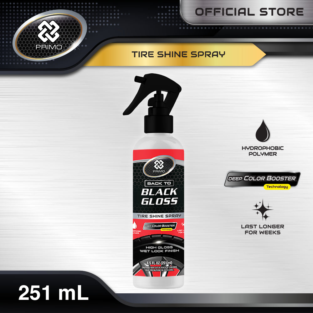 Back to Black Gloss Tire Shine Spray 251mL - Pengkilap & Perawatan Ban (Super Gloss, Endurance, Colorless)
