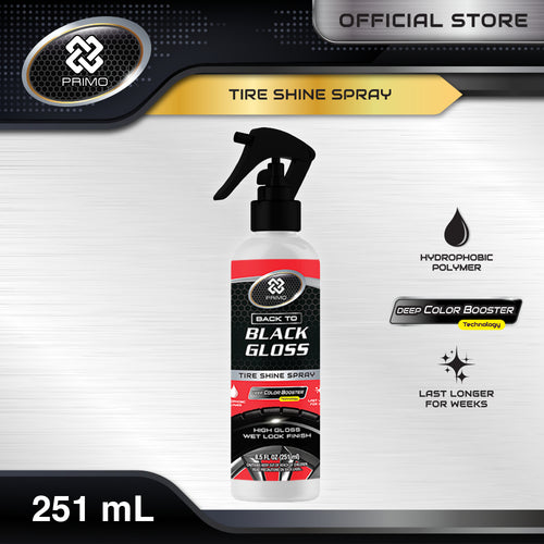 Back to Black Gloss Tire Shine Spray 251mL - Pengkilap & Perawatan Ban (Super Gloss, Endurance, Colorless)