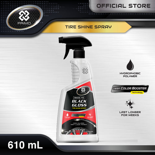 Back to Black Gloss Tire Shine Spray 610mL - Pengkilap & Perawatan Ban (Super Gloss, Endurance, Colorless)