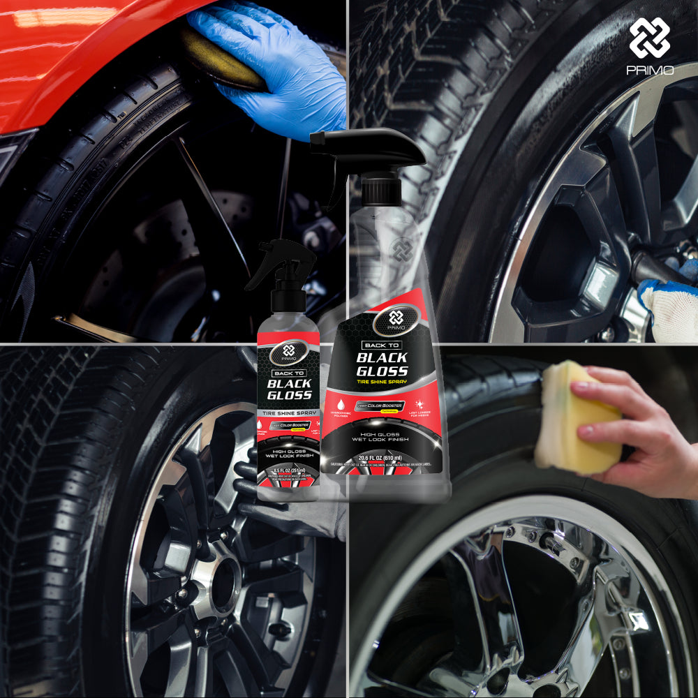 Back to Black Gloss Tire Shine Spray 251mL - Pengkilap & Perawatan Ban (Super Gloss, Endurance, Colorless)