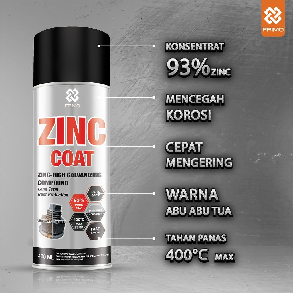 Zinc Coat 400mL - Anti-Rust & Corrosion Paint (Heavy Duty - Dark Grey)