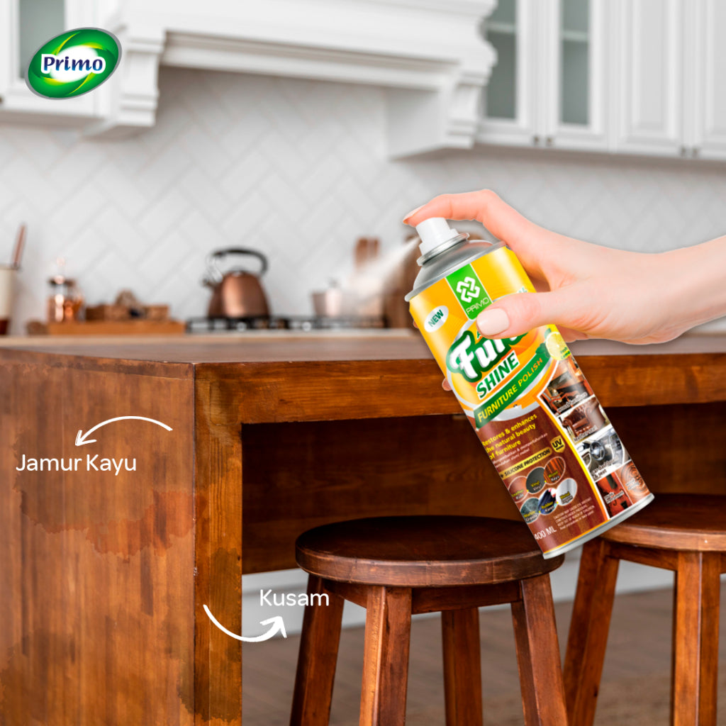 Furnishine 400mL - Pembersih & Pengkilap Furniture dengan Foam dan Antibacterial Disinfectant