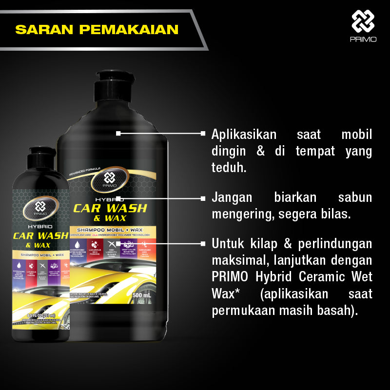 Car Wash & Wax 12pcs x 400ml - Hybrid Car Shampoo With Carnauba Wax