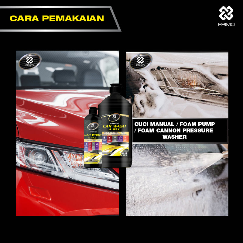 Car Wash & Wax 12pcs x 400ml - Hybrid Car Shampoo With Carnauba Wax