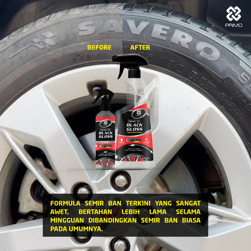 Back to Black Gloss Tire Shine Spray 4L - Pengkilap & Perawatan Ban (Super Gloss, Endurance, Colorless)