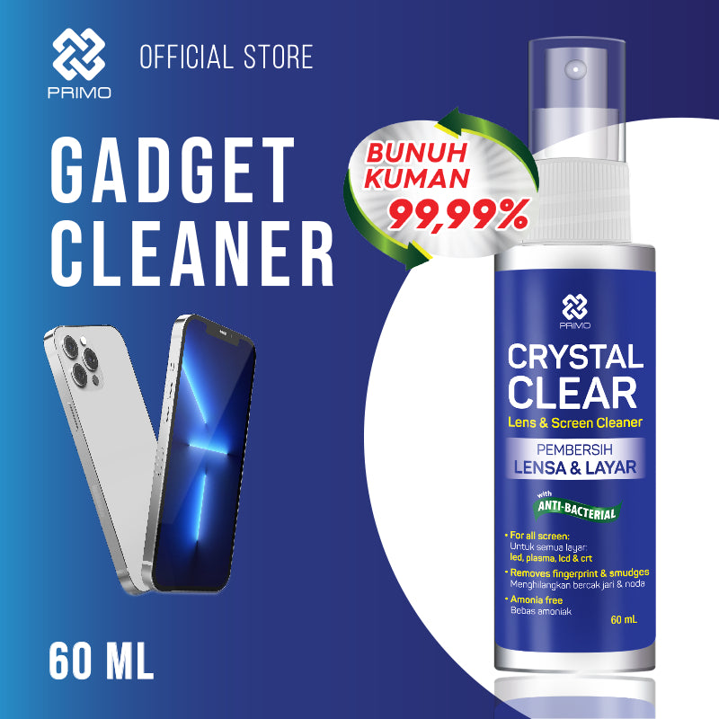 Crystal Clear Gadget Cleaner 60mL - Gadget, Lens, Screen Cleaner, Antiseptic Disinfectant